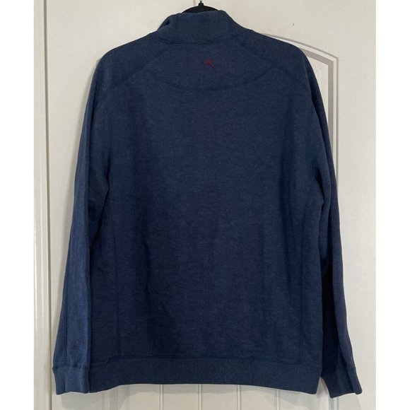 New Tommy Bahama Flipsider Half Zip Island Navy Heather Sweater Pullover Sz M - Picture 2 of 6